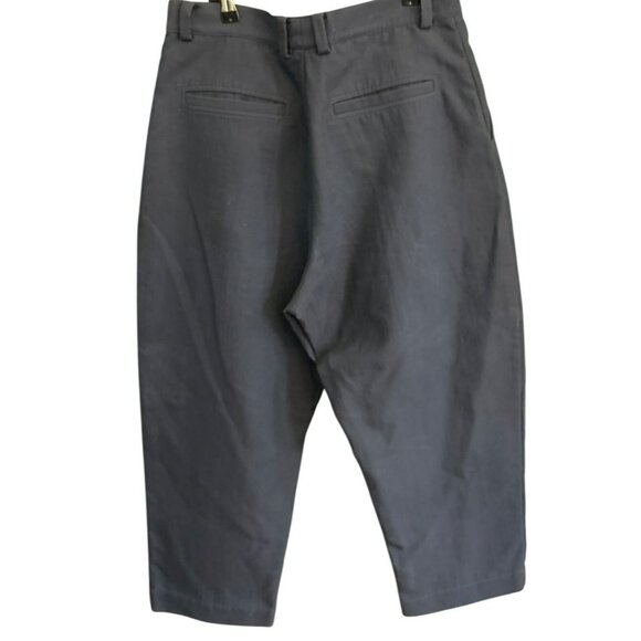 Studio Nicholson Men's Navy Blue Voli Double Cotton Oversized Cropped Pants XL - Picture 2 of 5